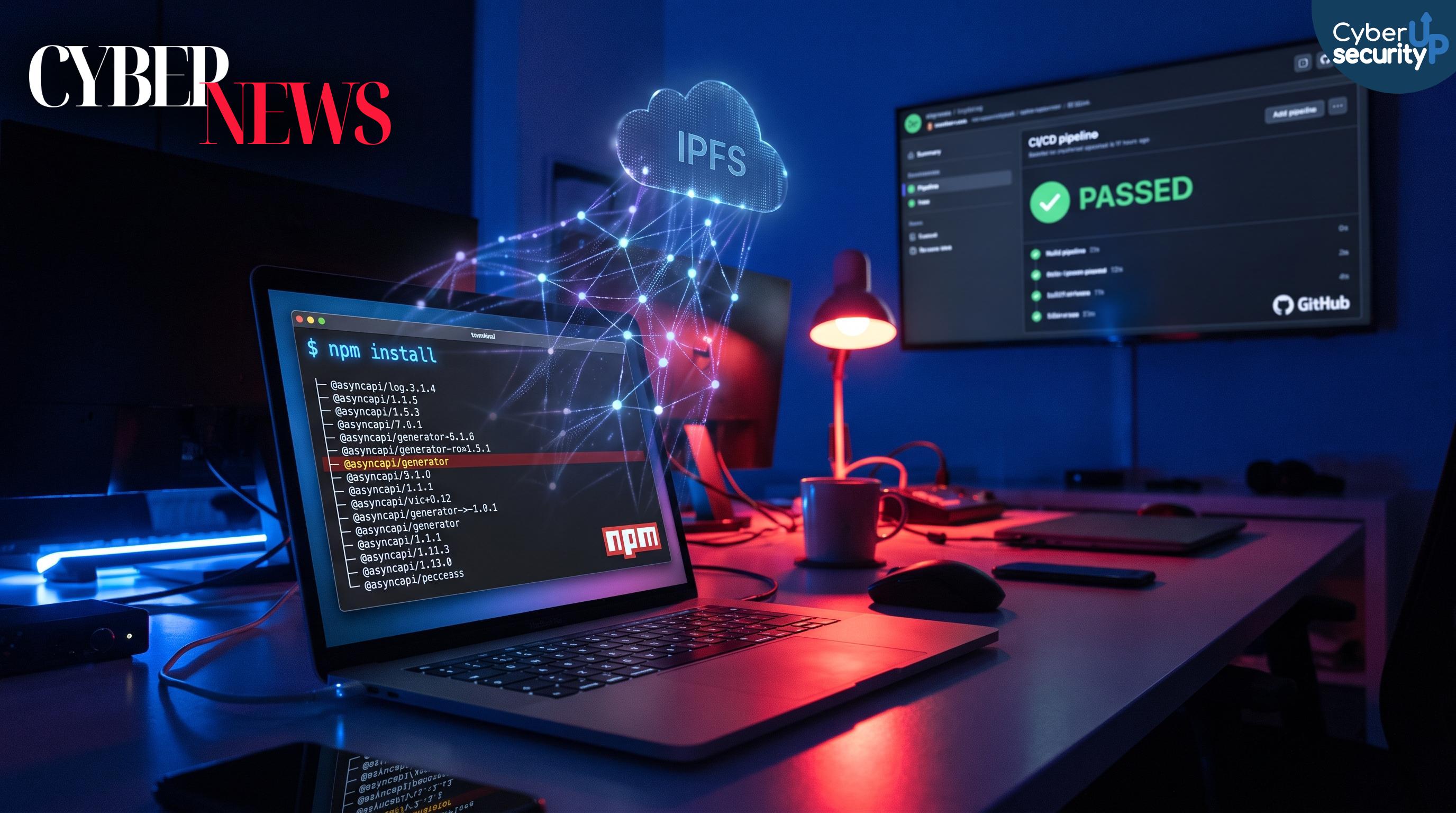 AsyncAPI sotto attacco su npm: botnet multistadio eseguita al require, CI/CD compromessa e payload da IPFS