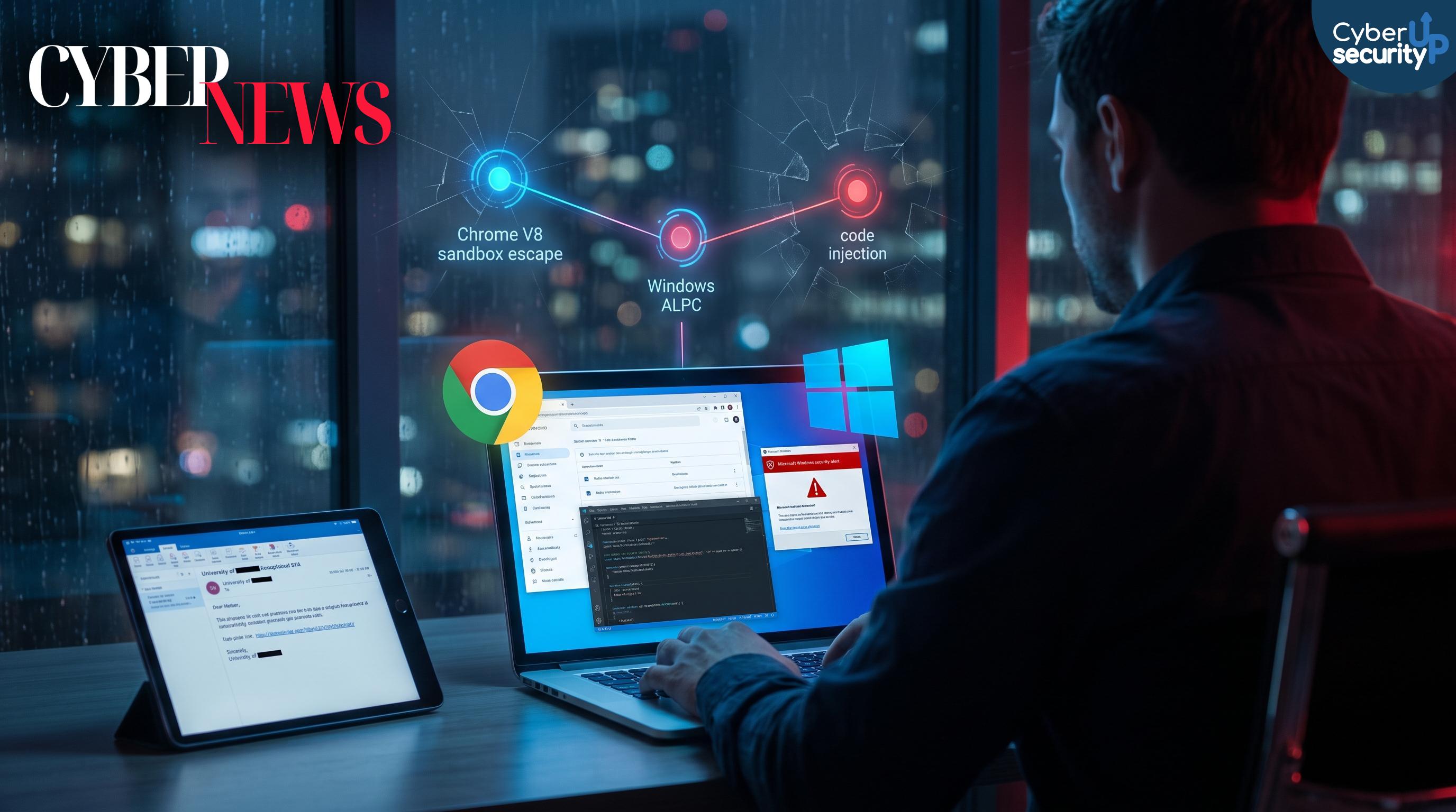 Zero-Day Chrome-Windows contro ONG: spear phishing UTA0560 installa GRIMWEDGE e ruba accessi con exploit a catena